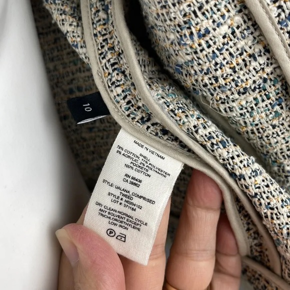 Theory Tweed Blazer Ualana Compromised Tweed Open Front Coat Size 10 Multicolor - Picture 16 of 16